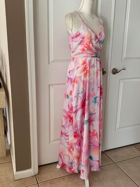 Nicole Miller Pink Floral Maxi Dress
